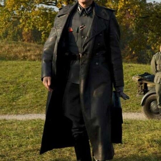 Inglourious Basterds Black Coat Christoph Waltz Leather Coat