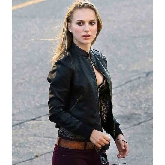 Buy Natalie Portman Black Biker Leather Jacket