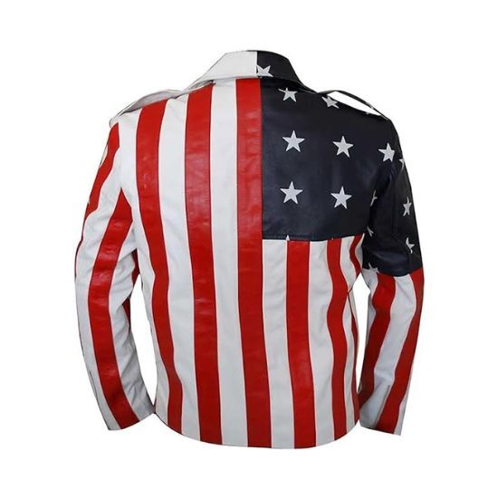 American Flag Leather Jacket American Flag Biker Jacket